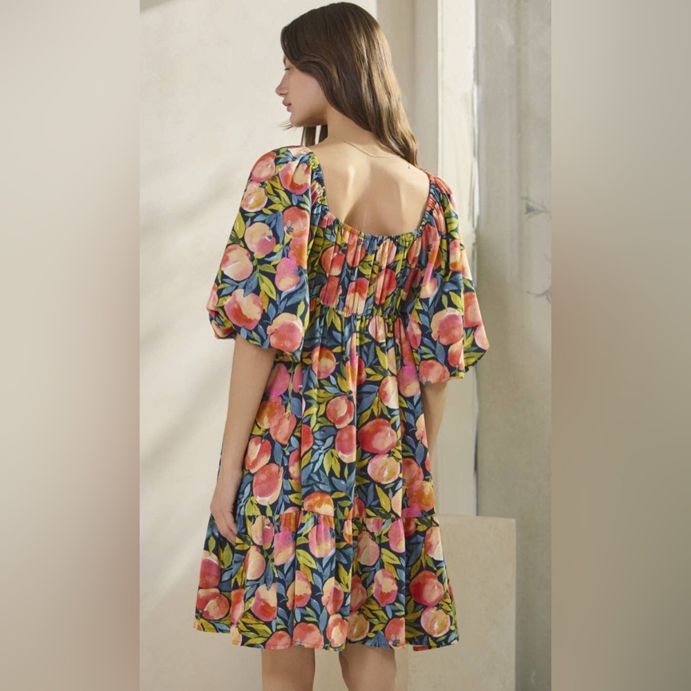 Oddi Los Angeles Just Peachy Multicolor Mini Dress On/Off Shoulder Size 1X NWT - Picture 4 of 9